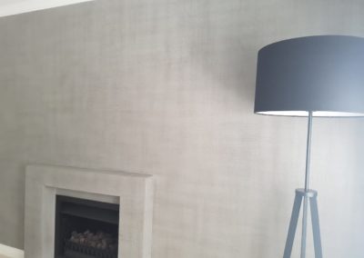 Designer Brushworx linen paint effect for the fireplace