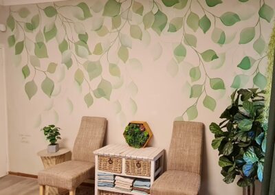 leaf mural design for bedroom