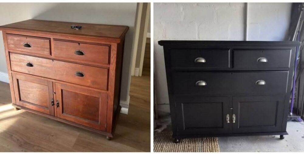 Cabinet furniture transformation, before and after by Designer Brushworx